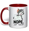 Чашка с цветной ручкой Nope Not today Красный фото