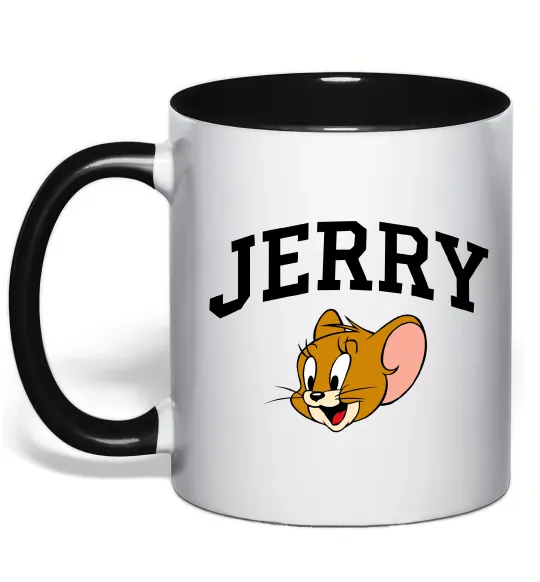 Чашка с цветной ручкой Jerry Черный фото