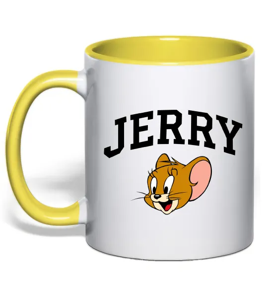 Чашка с цветной ручкой Jerry Лимонный фото
