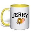 Чашка с цветной ручкой Jerry Лимонный фото