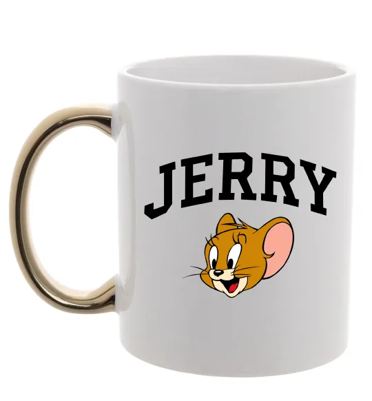 Чашка с цветной ручкой Jerry Золото фото