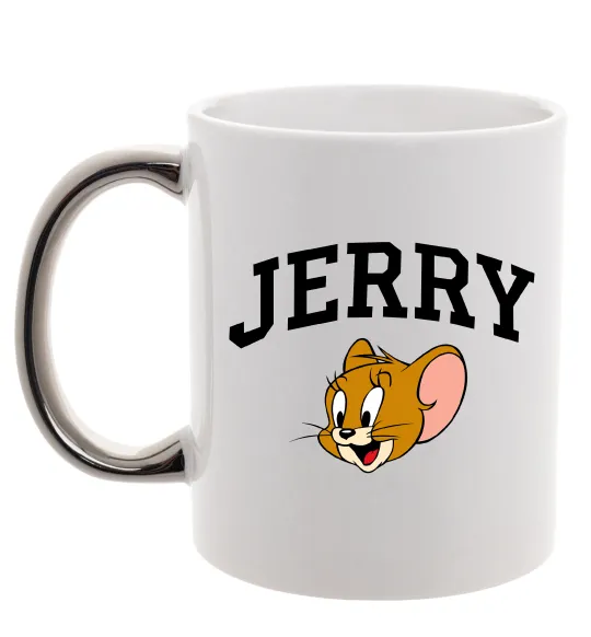 Чашка с цветной ручкой Jerry Серебро фото