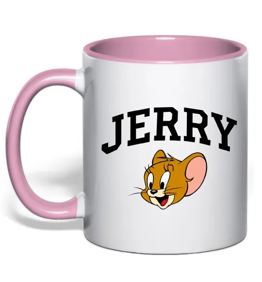 Чашка с цветной ручкой Jerry Нежно розовый фото