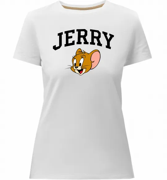 Женская премиум футболка Jerry Белый фото