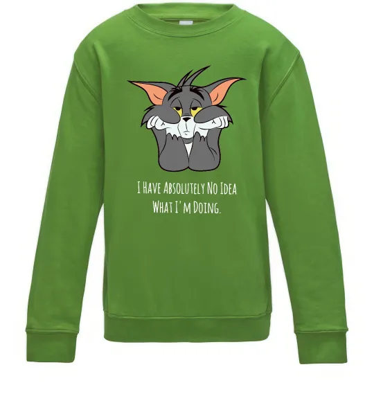 Детский Свитшот I have no idea Лаймовый фото