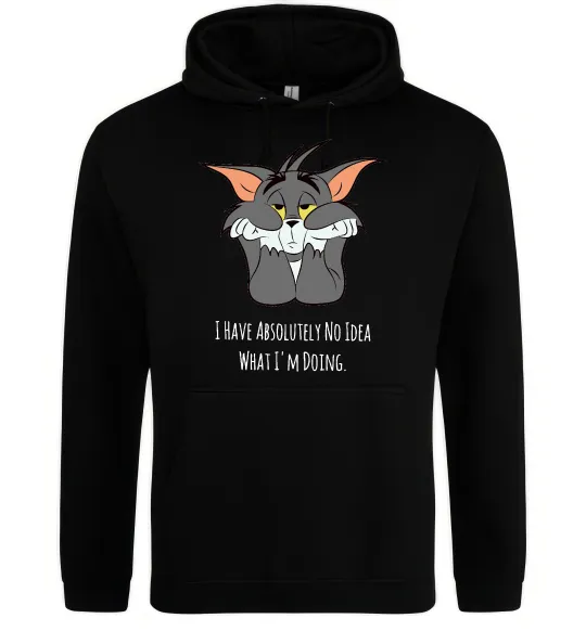 Мужская толстовка (худи) I have no idea Черный фото