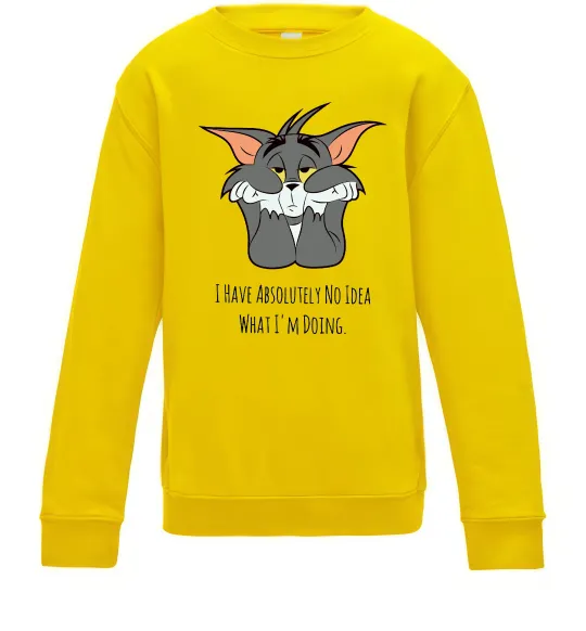 Детский Свитшот I have no idea Солнечно желтый фото