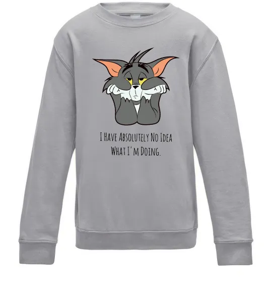 Детский Свитшот I have no idea Серый меланж фото