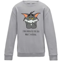 Детский Свитшот I have no idea Серый меланж фото