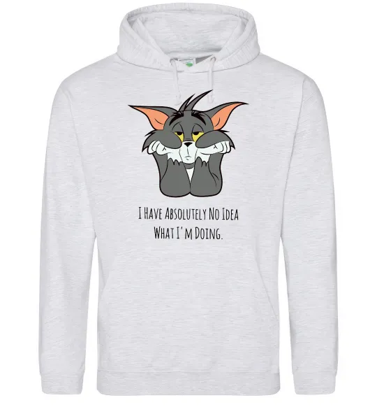 Мужская толстовка (худи) I have no idea Серый меланж фото