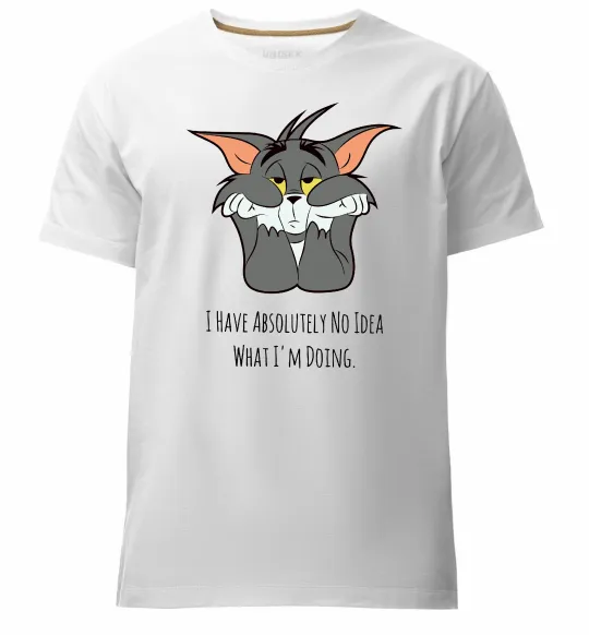 Мужская премиум футболка I have no idea Белый фото