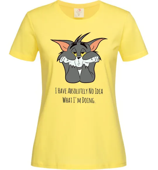 Женская футболка I have no idea Лимонный фото