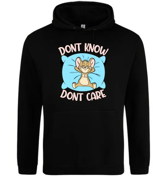 Женская толстовка (худи) Dont know dont care Черный фото