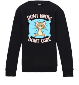 Детский Свитшот Dont know dont care Черный фото