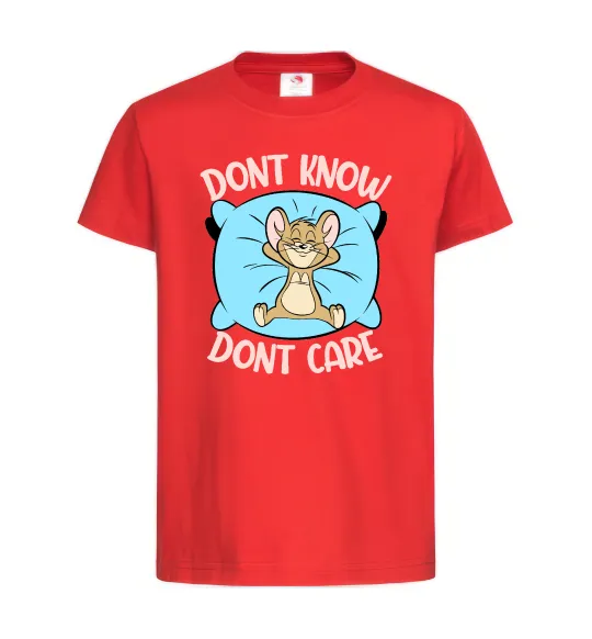 Детская футболка Dont know dont care Красный фото
