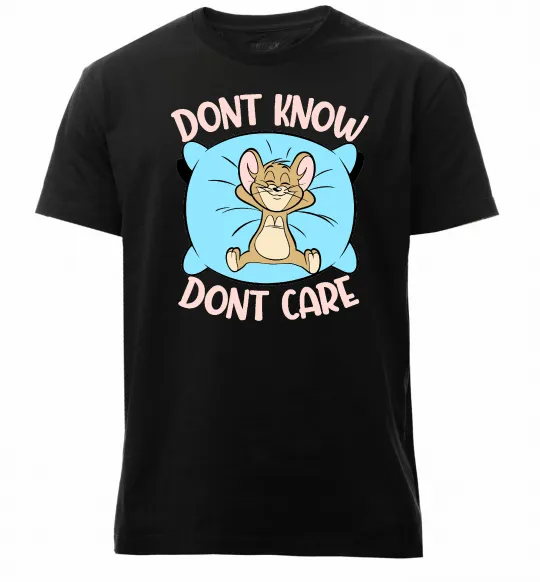 Мужская премиум футболка Dont know dont care Черный фото