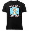 Мужская премиум футболка Dont know dont care Черный фото