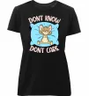 Женская премиум футболка Dont know dont care Черный фото