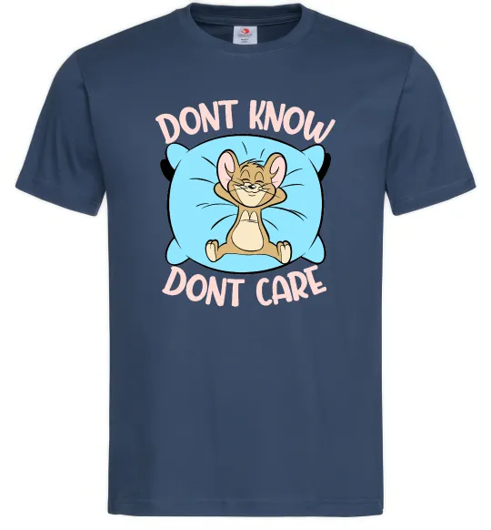 Мужская футболка Dont know dont care Темно-синий фото