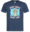 Мужская футболка Dont know dont care Темно-синий фото