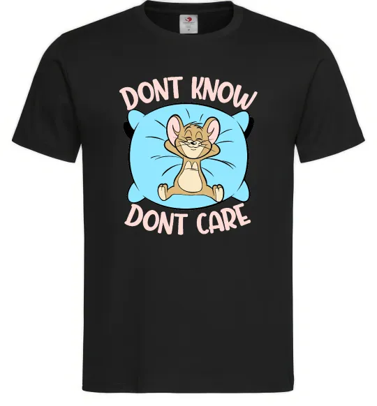 Мужская футболка Dont know dont care Черный фото