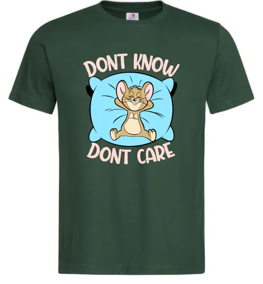 Мужская футболка Dont know dont care Темно-зеленый фото