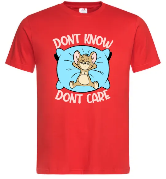Мужская футболка Dont know dont care Красный фото