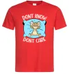 Мужская футболка Dont know dont care Красный фото