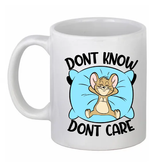 Чашка керамическая Dont know dont care Белый фото