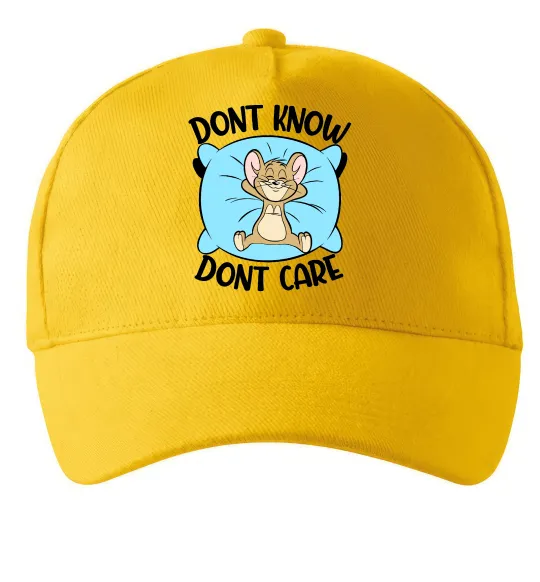 Кепка Dont know dont care Солнечно желтый фото