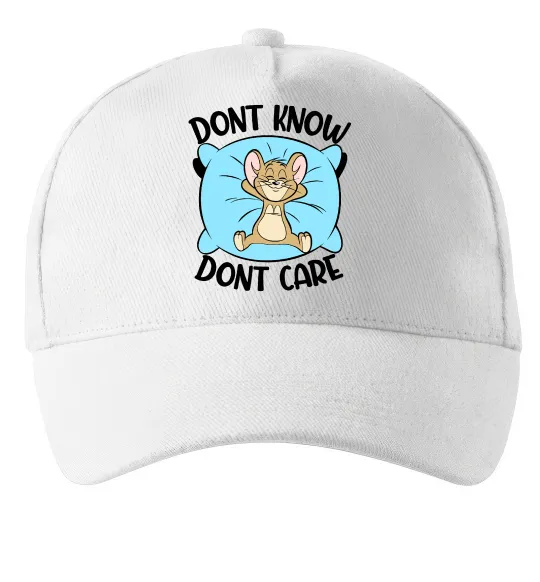 Кепка Dont know dont care Белый фото