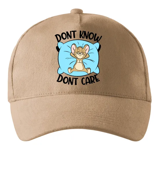 Кепка Dont know dont care Песочный фото