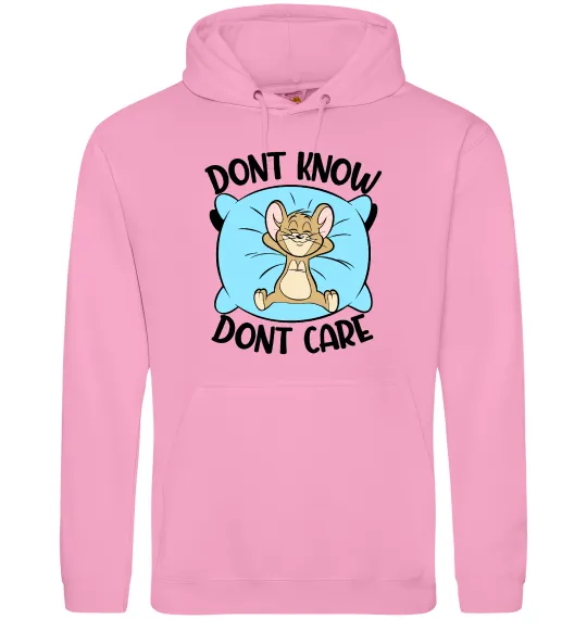 Женская толстовка (худи) Dont know dont care Розовый фото