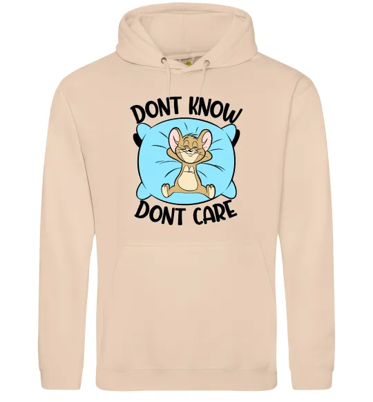 Женская толстовка (худи) Dont know dont care Песочный фото