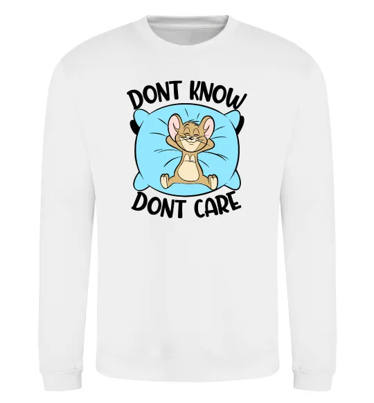 Свитшот Dont know dont care Белый фото