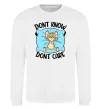 Свитшот Dont know dont care Белый Свитшот Dont know dont care Белый фото