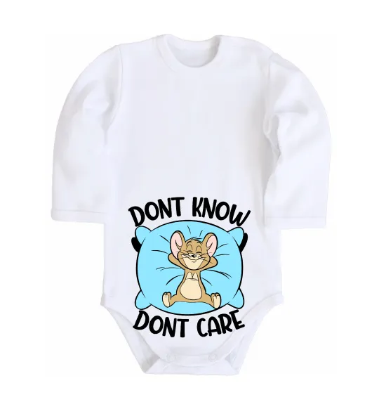 Детский боди Dont know dont care Белый фото