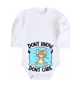 Дитячий бодік Dont know dont care Білий фото