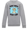 Детский Свитшот Dont know dont care Серый меланж фото