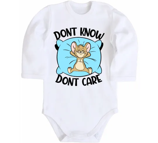 Детский боди Dont know dont care Белый фото