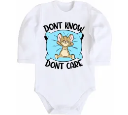 Детский боди Dont know dont care Белый фото
