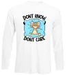 Лонгслив Dont know dont care Белый фото