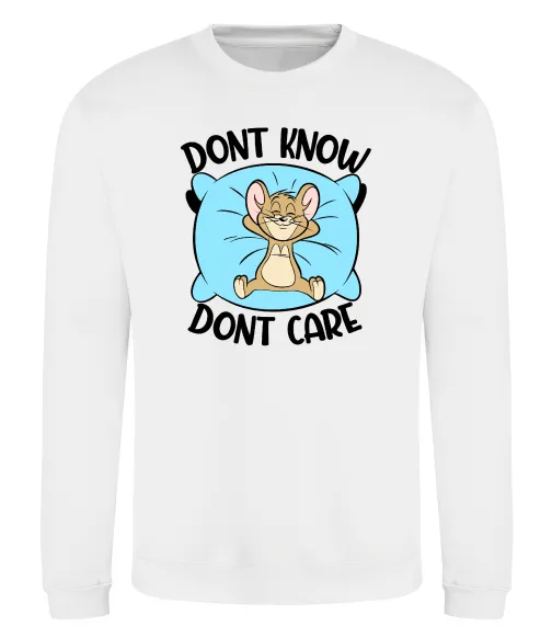 Свитшот Dont know dont care Белый фото
