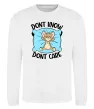 Свитшот Dont know dont care Белый фото