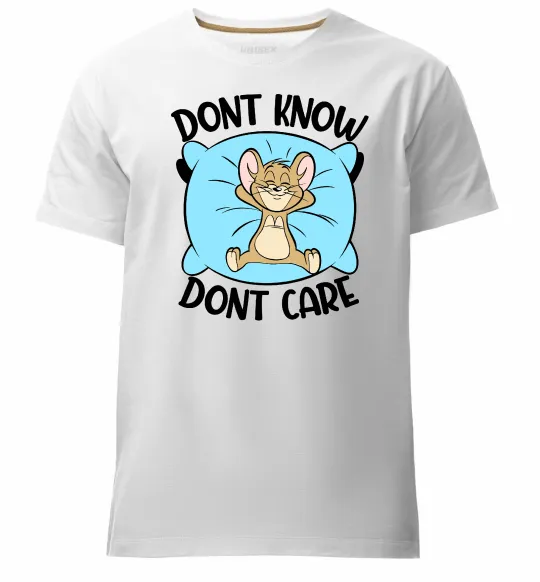 Мужская премиум футболка Dont know dont care Белый фото