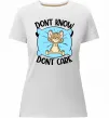 Женская премиум футболка Dont know dont care Белый фото