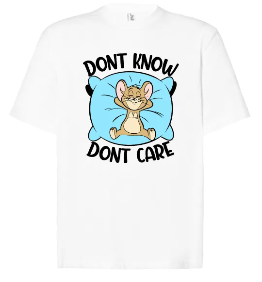 Футболка Оверсайз Dont know dont care Белый фото