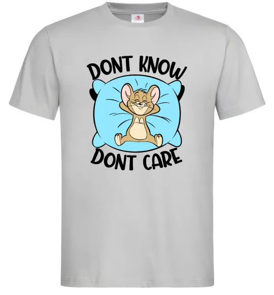 Мужская футболка Dont know dont care Серый фото