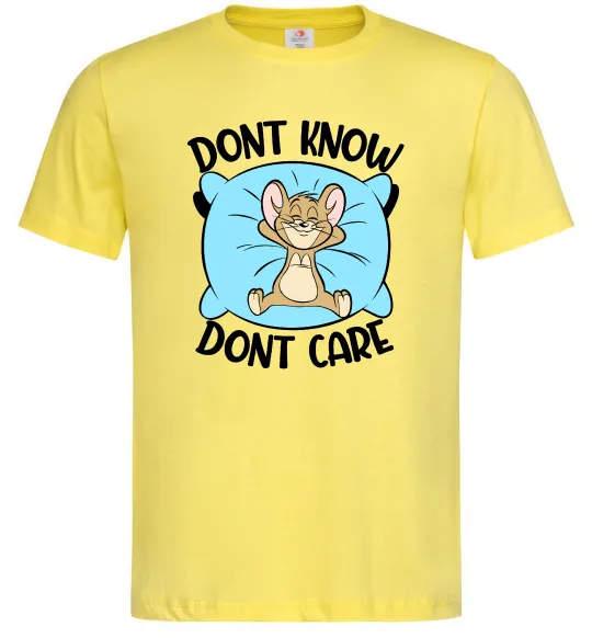 Мужская футболка Dont know dont care Лимонный фото