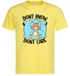 Мужская футболка Dont know dont care Лимонный фото